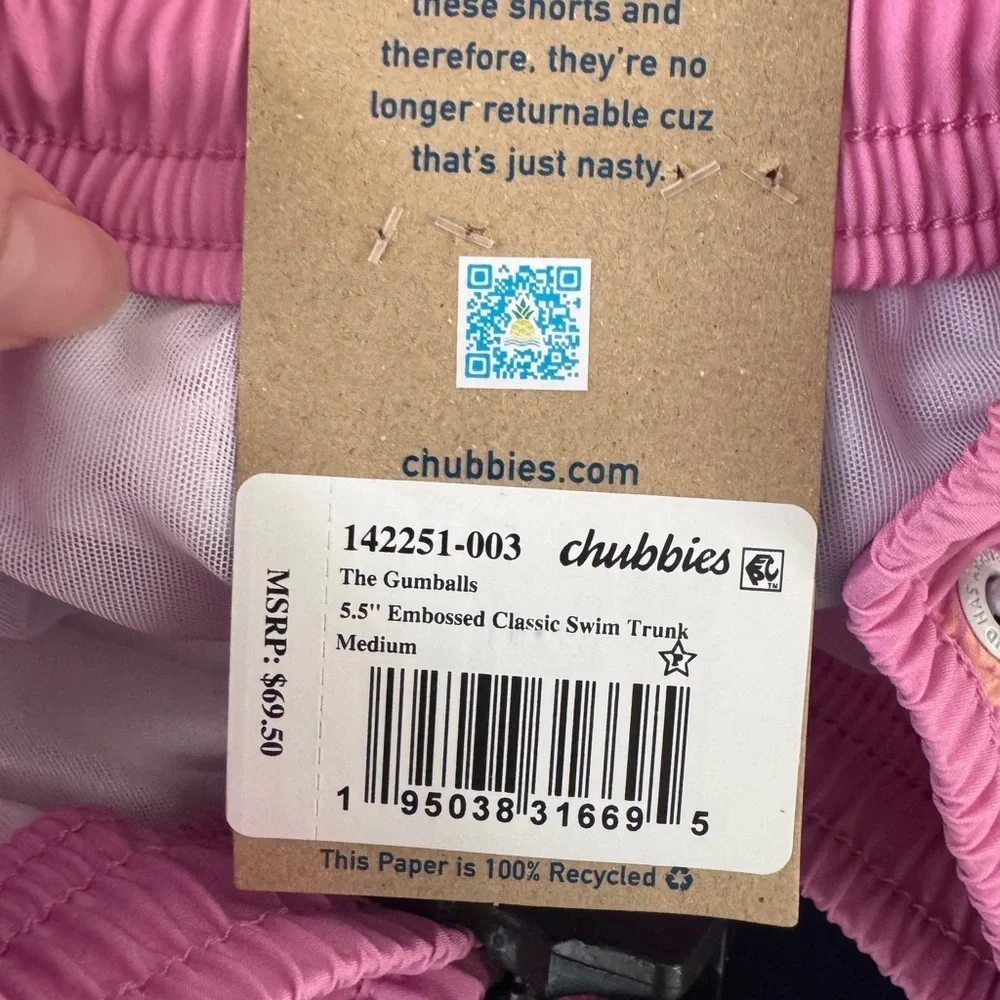 NWT Chubbies Men's The Gumballs 5.5